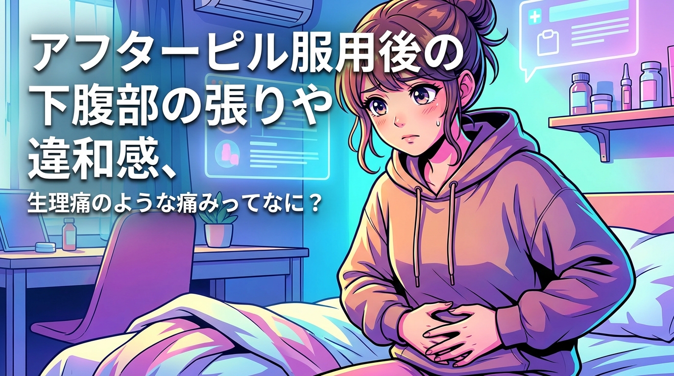 アフターピル服用後の下腹部の張りや違和感、生理痛のような痛みってなに?